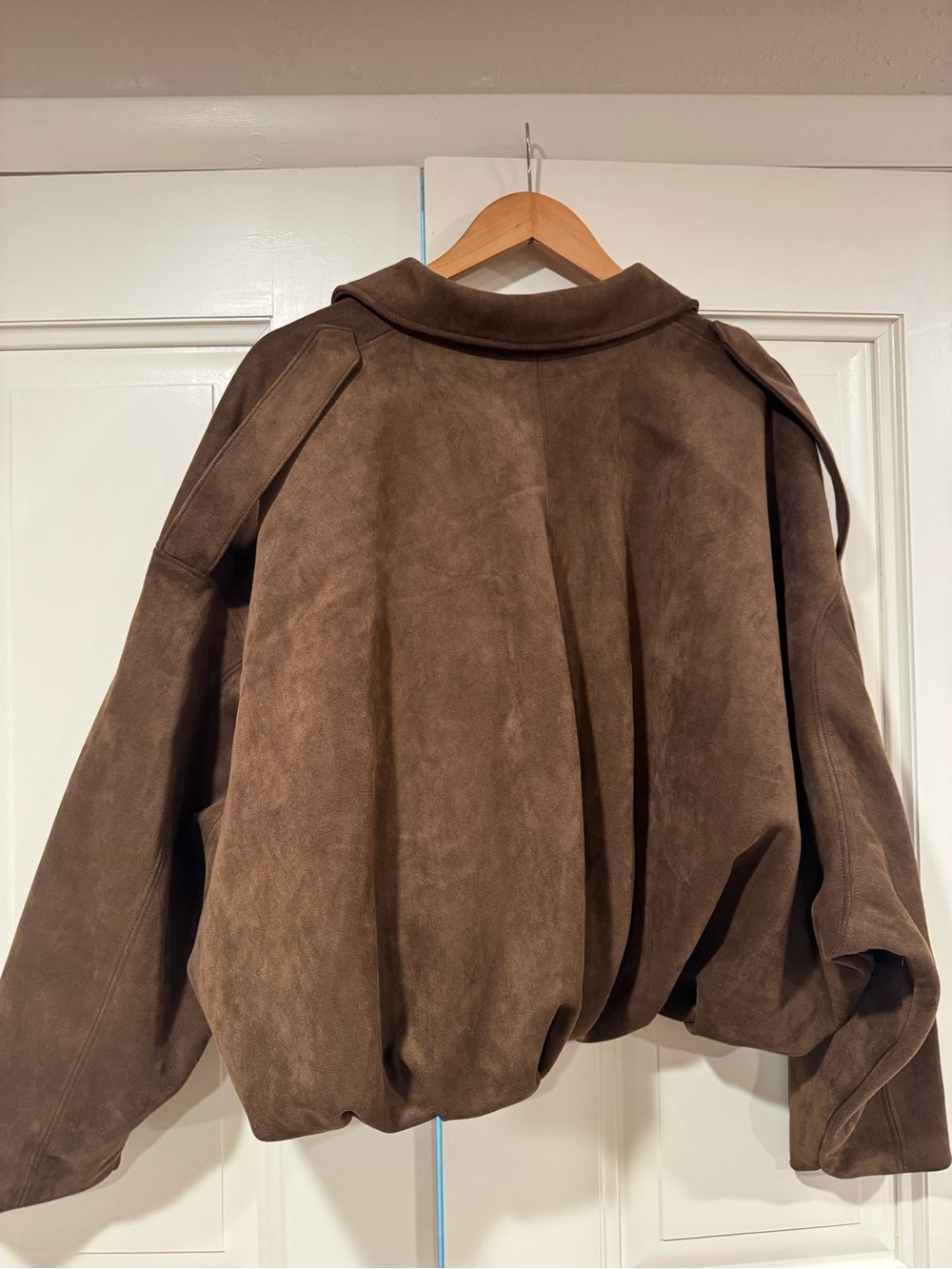 Zara Dark Brown Suede Effect Bomber Jacket - Picture 8 of 8